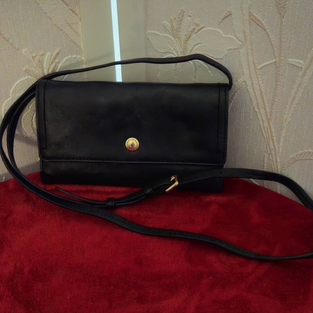 Cole Haan Benson Black Smartphone Crossbody Bag with Gold Accent